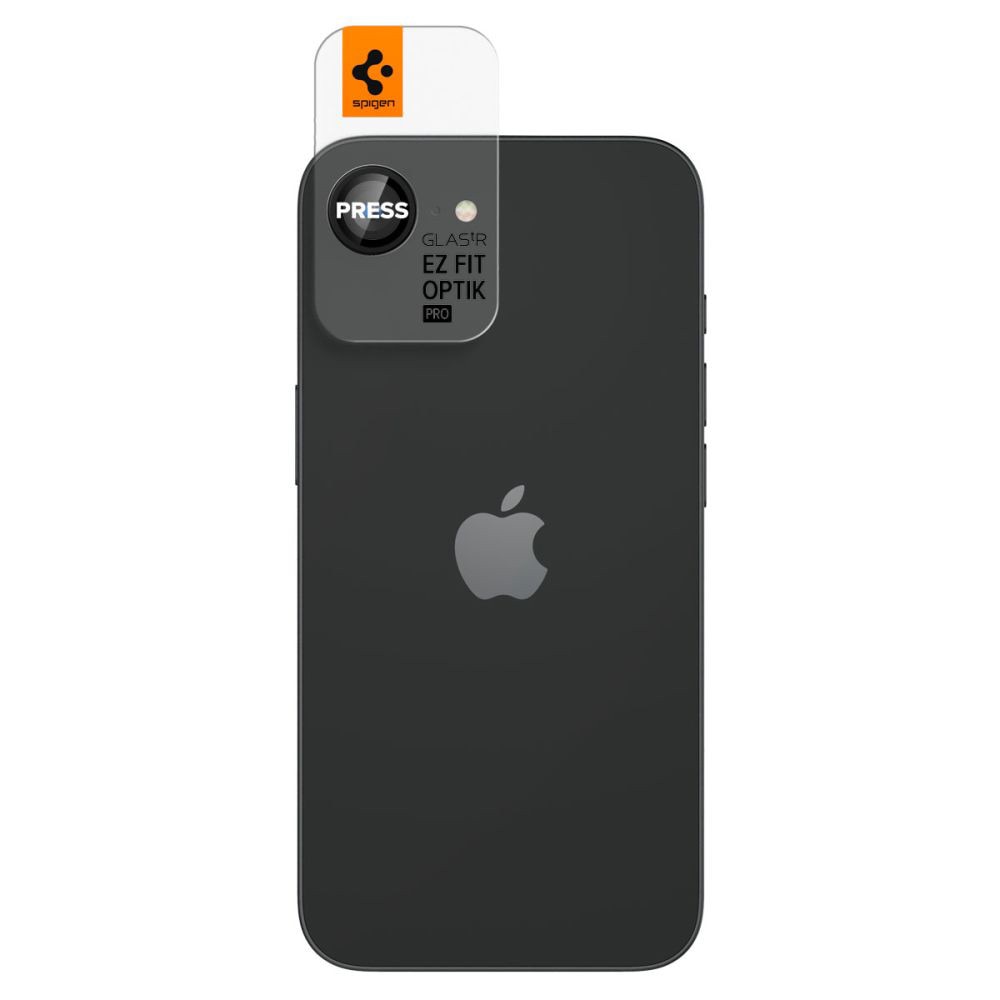 Husa Protectie Compatibila cu (2 pack) Optik.tR EZ Fit Pro Camera Glass (AGL09279), Spigen, iPhone 16e - Black