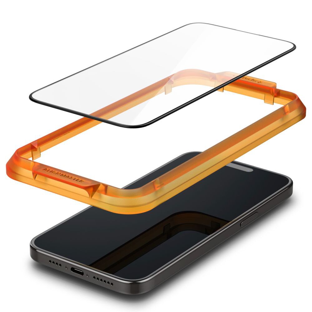 Husa Protectie Compatibila cu (2 pack) Glas.tR Align Master (AGL06895), Spigen, iPhone 15 Pro - Black