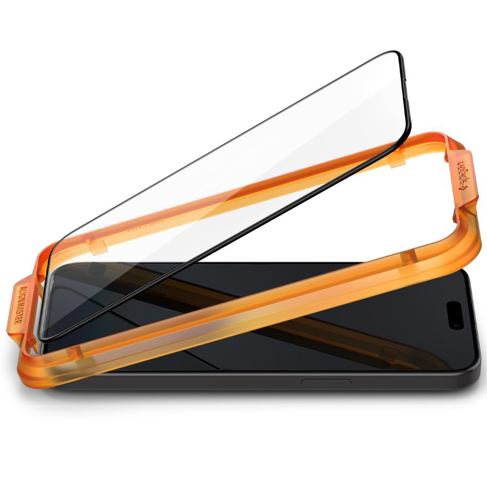 Husa Protectie Compatibila cu (2 pack) Glas.tR Align Master (AGL06895), Spigen, iPhone 15 Pro - Black