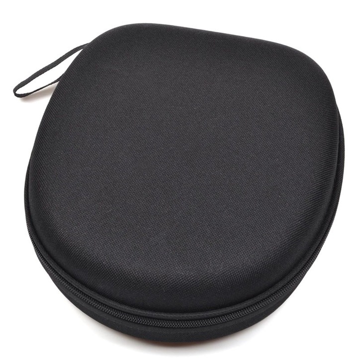 Fejhallgató tok, Rqiurpn, nagy méretű, puha belsővel, hordtáska, félig vízálló, ütésálló, fekete