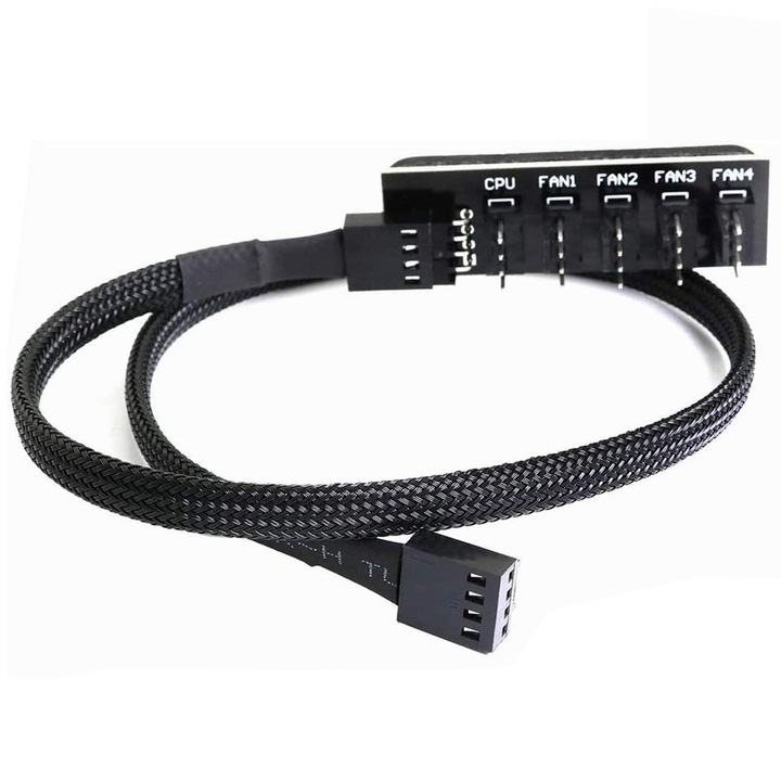 4 tűs PWM ventilátorelosztó, PsAyl®, CPU ventilátorhoz, PC ventilátorelosztóhoz, kompatibilis a 4 és 3 tűs csatlakozókkal, 12V 1x5 tűs