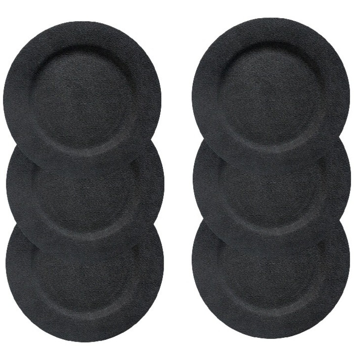 Set 6 farfurii suport RAKI 33cm polipropilena neagra