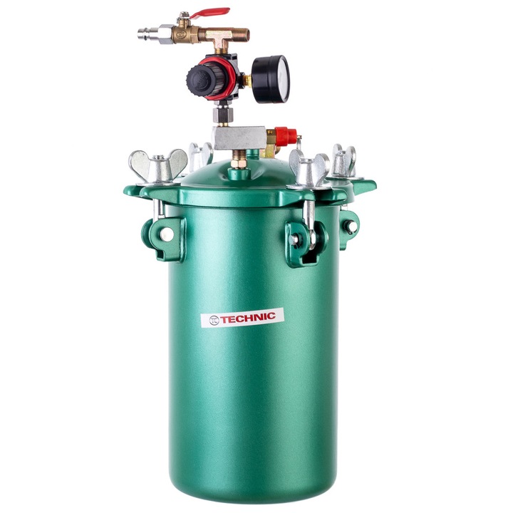 Unitate de vopsire profesionala cu teflon de 4 litri, rezervor sub presiune pentru vopsire cu pistoale de vopsit TC Technic PT45-Z
