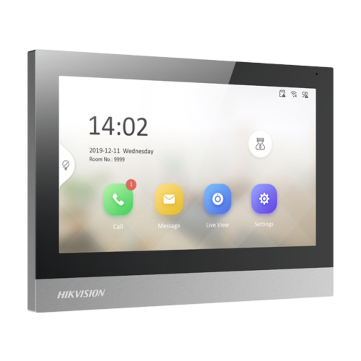 Interfon video HIKVISION, 7 inch touchscreen, WiFi, PoE, 178.4x126.4x21.8mm