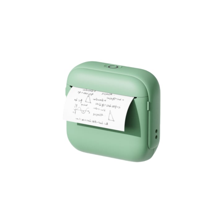 Imprimanta termica portabila, Bluetooth, 203dpi, latime hartie 57X30mm, 1200mAh, cu 13 role de hartie, conectata la APP, incarcare USB, 85x80x38mm, bej