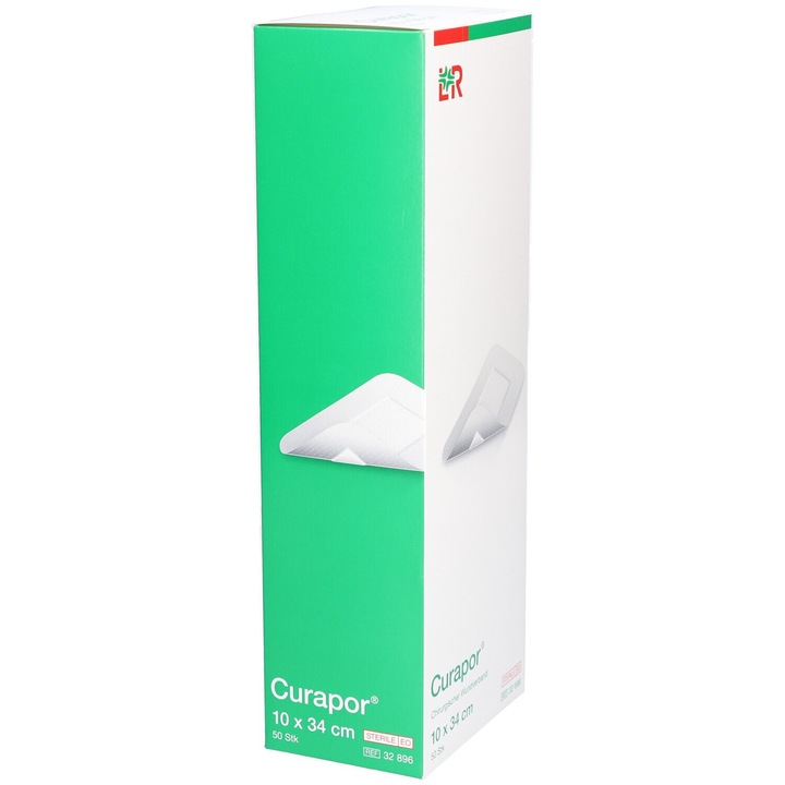 CURAPOR Pansament Chirurgical Steril Pentru Rani, 10x34 cm, 50 buc
