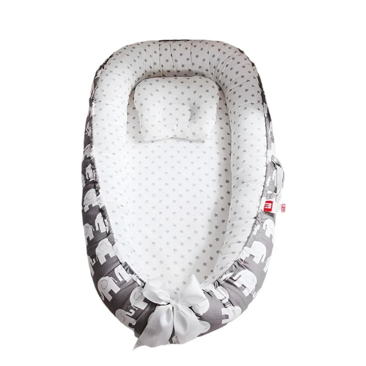 Babaágy, légáteresztő pamut, hordozható, állítható, 4, 50x85 cm