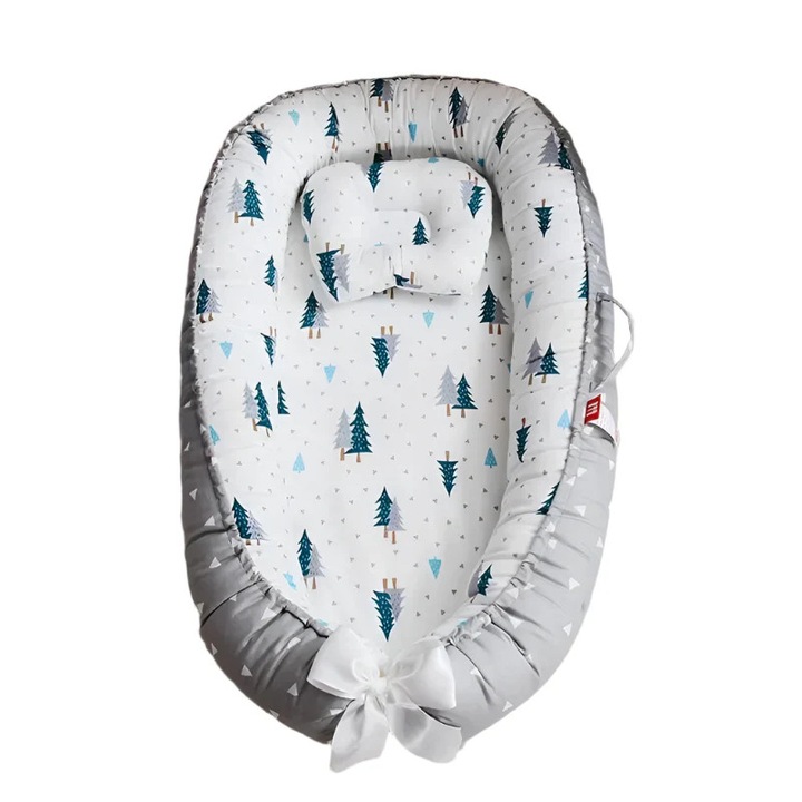 Babaágy, légáteresztő pamut, hordozható, állítható, 3, 50x85 cm