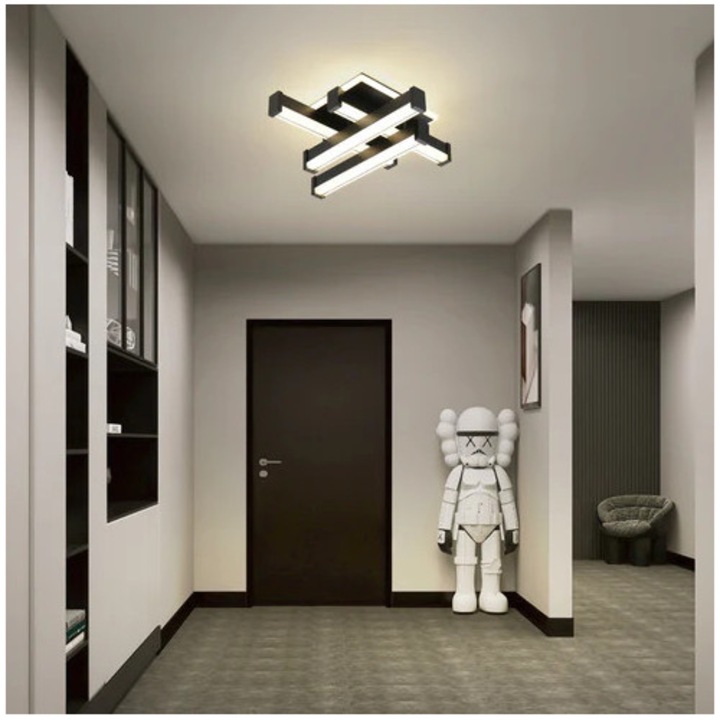 Lustra LED Lola, 62 W, Negru, Lumina Rece, Neutra, Calda