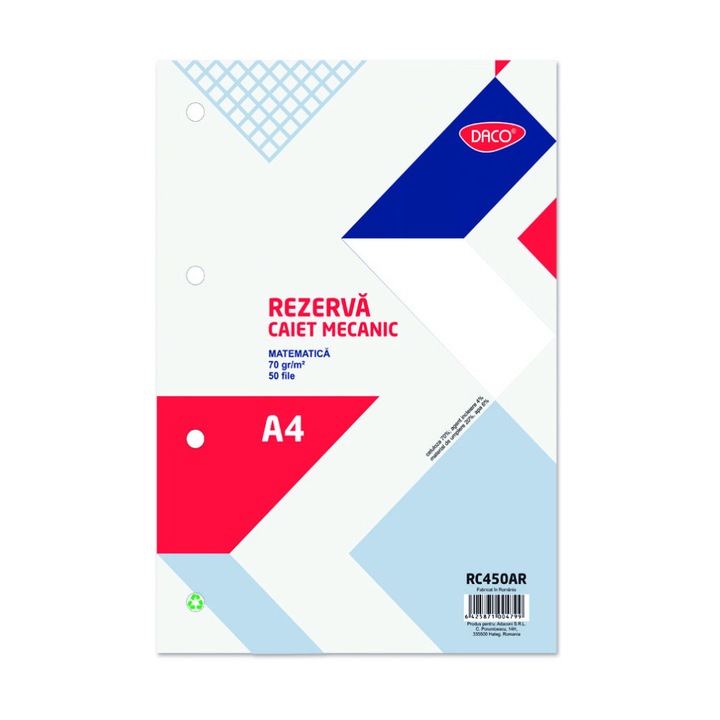 Mechanikus jegyzetfüzet A4, Daco, 50 lap, standard