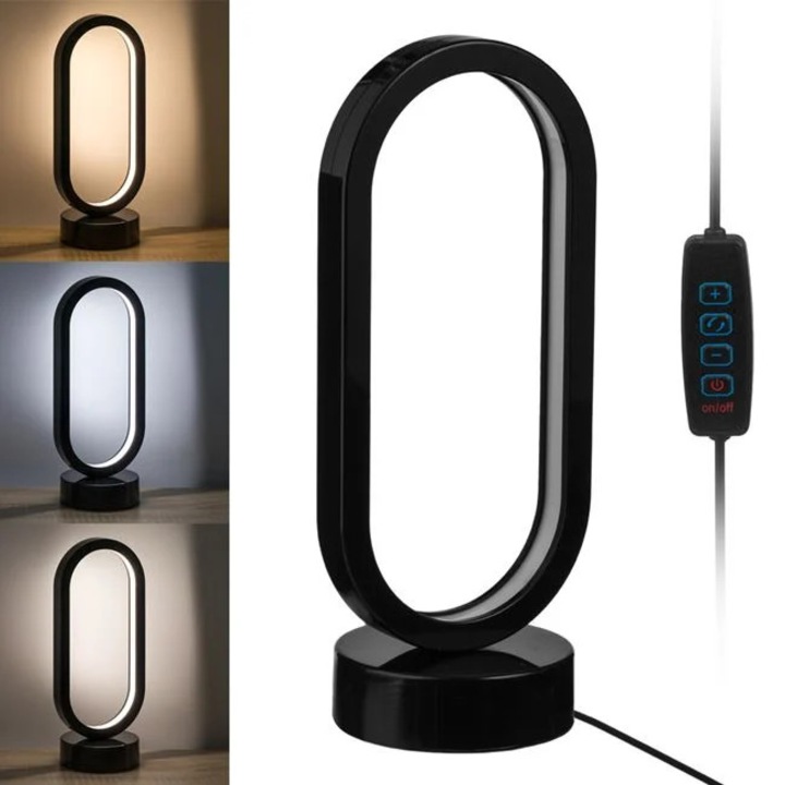 Lampa LED Neagra cu USB & 3 Nuante 12x10x28cm