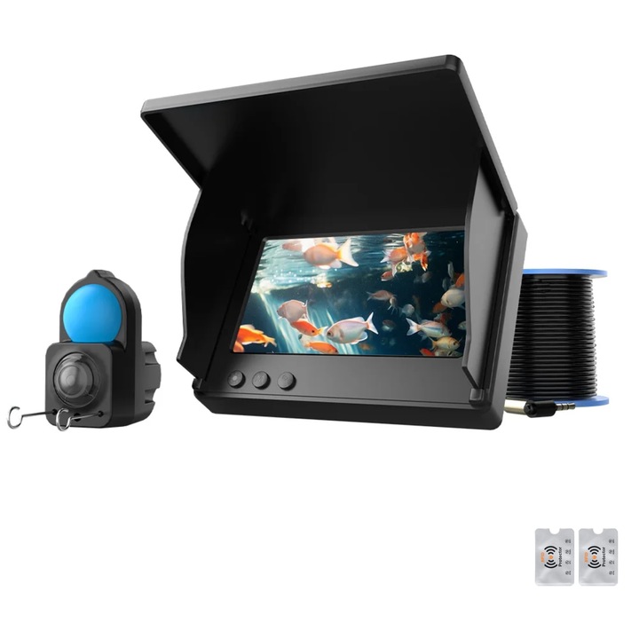Камера за подводен риболов UnderShop®, 30-метров кабел, 4.3” LCD екран, 5000mAh батерия, нощно виждане, 2 RFID защити