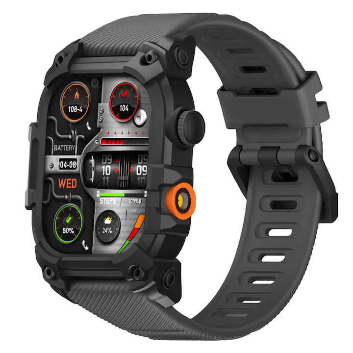 Smartwatch Ultra, Ecran 2.01" HD, Apel Bluetooth, IP68, Monitorizare Sanatate, Compatibil Android/iOS, Baterie 300mAh