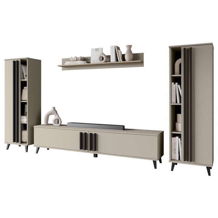 Set camera de zi Kegalo I, MIRJAN24, congo + negru grafit, 140x33x270 cm