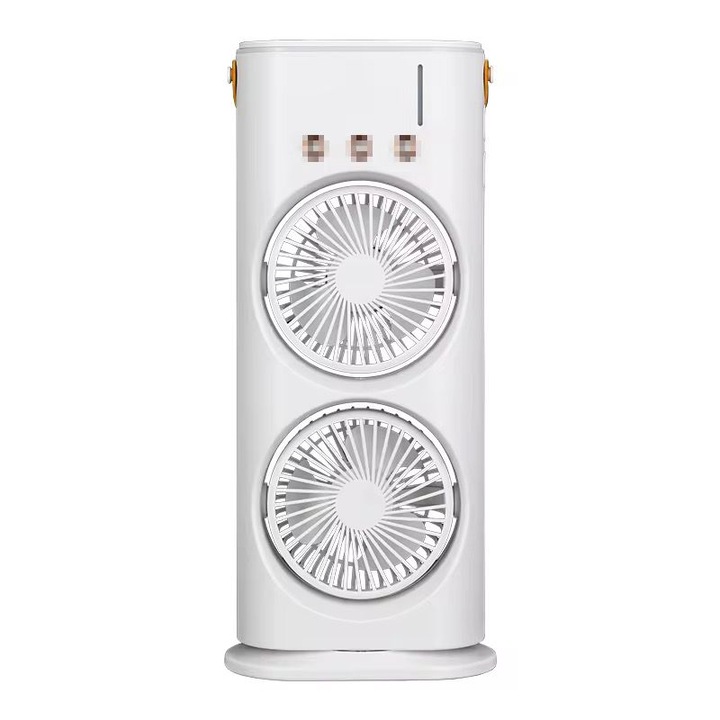 Вентилатор с водна струя, 2 вентилатора, 3 скорости, въртене на 90°, овлажнител с хладна мъгла, 5V USB захранване, резервоар 280 мл, безчетков мотор, компактен дизайн за офис, дом или къмпинг