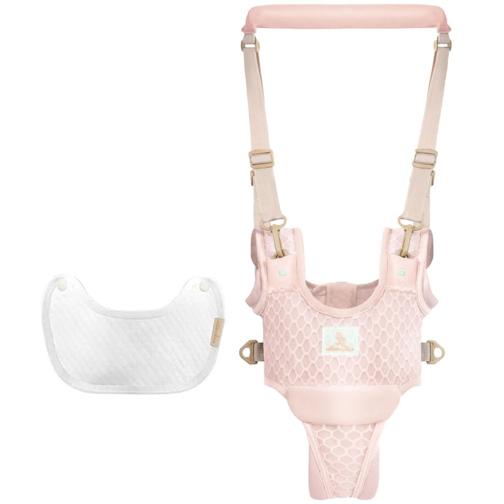 Ham Bebe Premergator Ajustabil cu Suport tip Chilotel Detasabil AYSTOAYS®, Ergonomic, Asistare Mers in Siguranta Walker, Roz