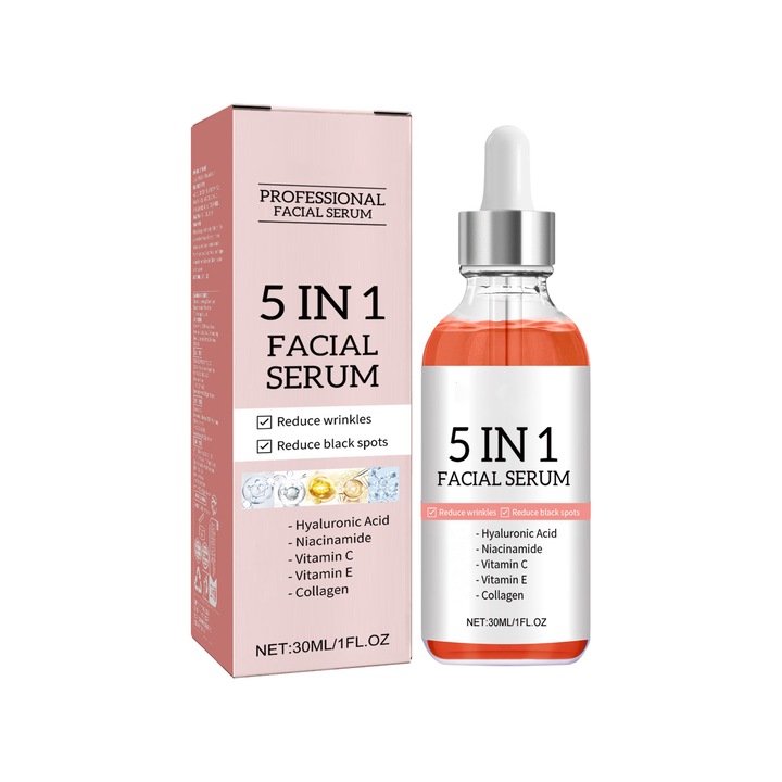 Bibubibu®，Ser facial 5 in 1 pentru iluminare, hranire si tonifiere