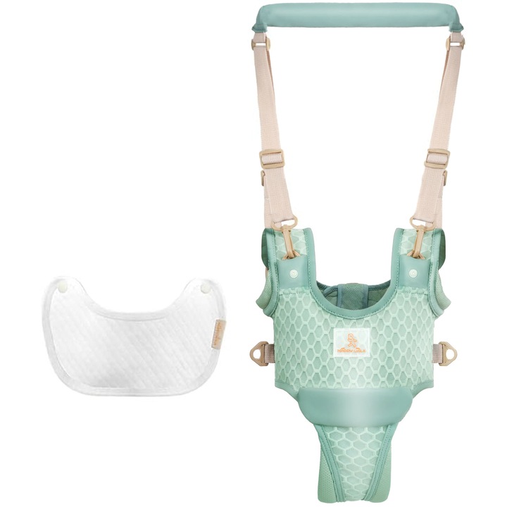 Колан за Бебе Проходилка Регулируем с Подвижна Поддръжка тип Гащички AYSTOAYS®, Ергономичен, Асистиране при Безопасно Ходене Walker, Зелен