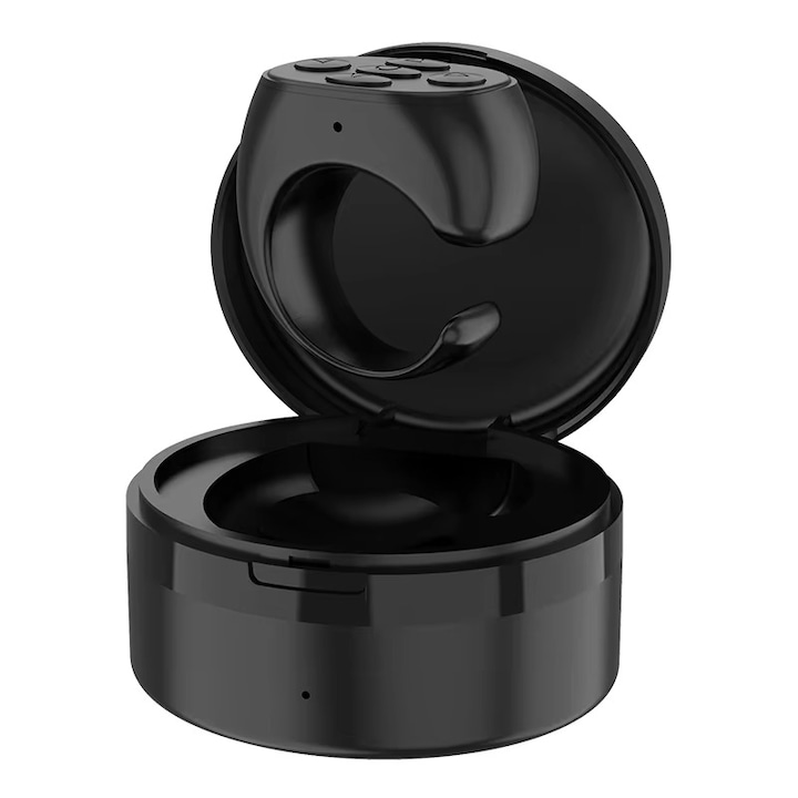 Vezeték nélküli intelligens távirányító gyűrű Bluetooth-szal, görgetés, kattintás és lapozás vezérlése, iOS/Android kompatibilis, iPhone/iPad/telefonhoz, újratölthető – fekete + töltés