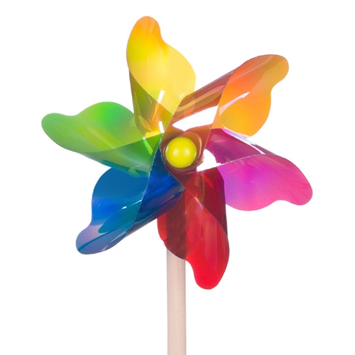 Morisca de Vant Colorata cu Betisor din Lemn 30cm