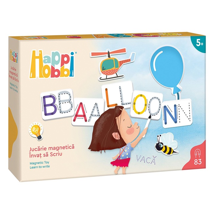 HappiHobbi Invat sa Scriu cu 83 de Magneti Educationali din Hartie - AS