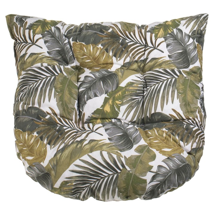 Perna de podea potcoava alba cu model frunze de bananier 45x50cm