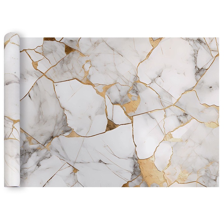 Fehér bútormatrica márvány mintával, tekercsben 200x45cm