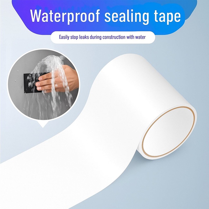 Banda reparare impermeabila alba 1.5mx5cm