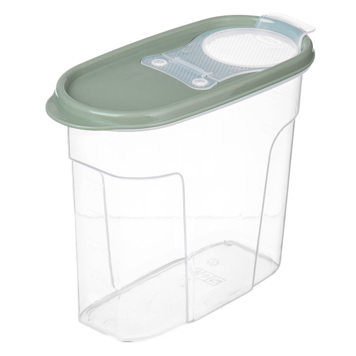 Recipient depozitare cereale capac verde menta cu gradatie 1.7l