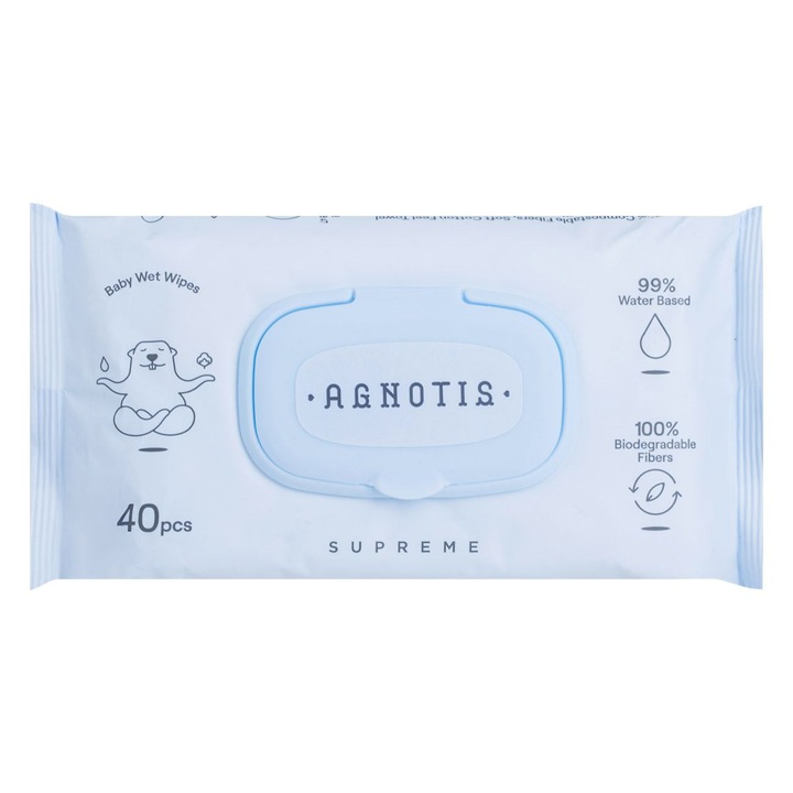 Servetele umede cu capac pentru bebelusi agnotis supreme - 40buc