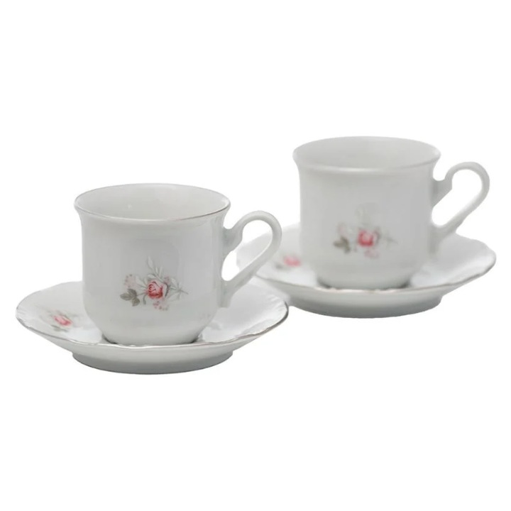 Serviciu cafea portelan 6 persoane 95 ml, Thun Constance decor floral - CSSCF-12