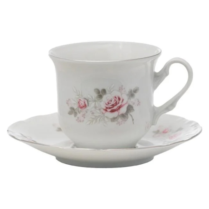 Serviciu cafea portelan 6 persoane 230 ml, Thun Constance decor floral - CSSCI-12