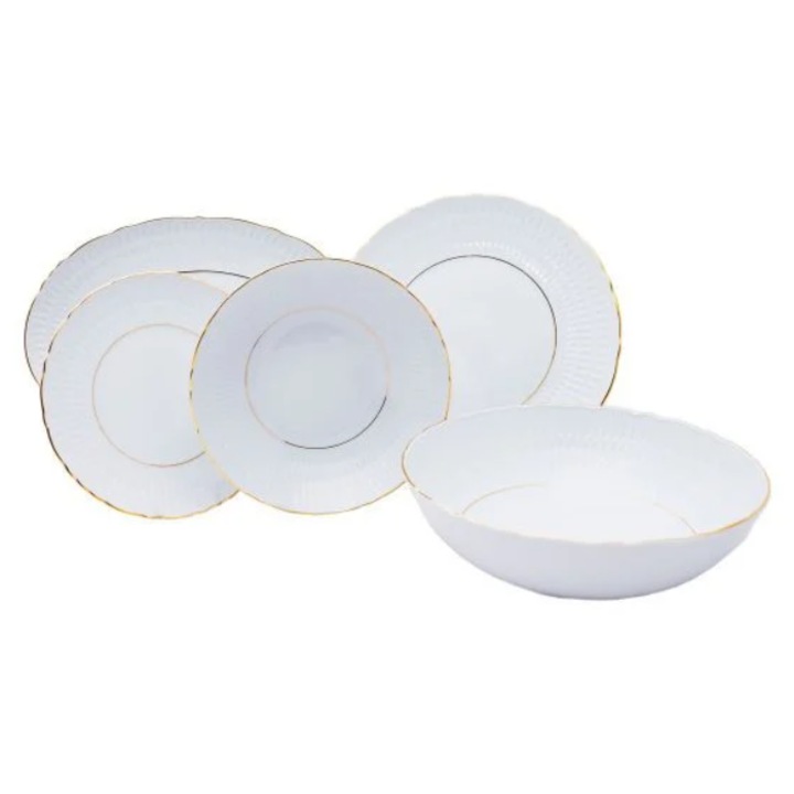 Serviciu masa portelan 6 persoane, 20 piese, Minerva - MNSM-20