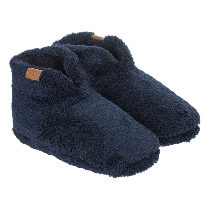 Сини домашни пантофи с кръпка за мъже