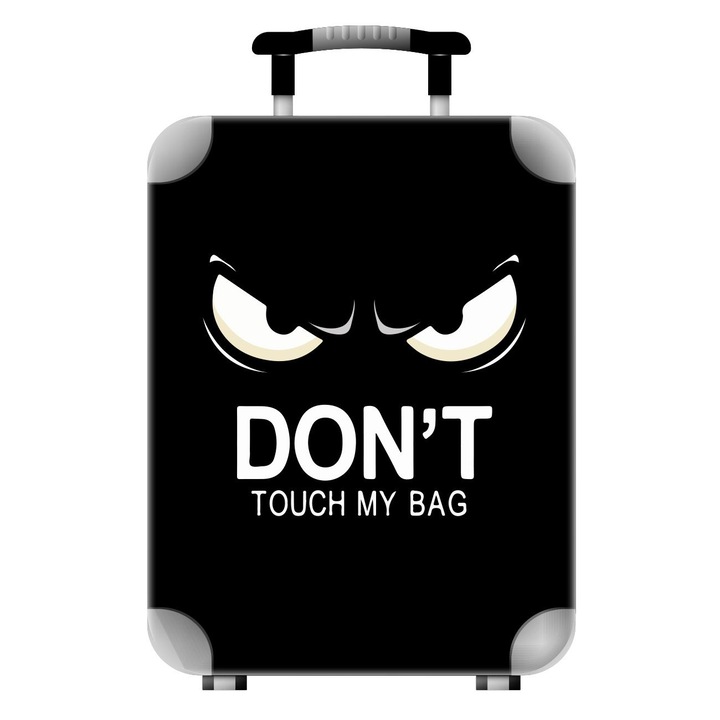 Autocolante valiza cu model ochi & imprimeu "don't touch my bag" 32x28cm - 3buc