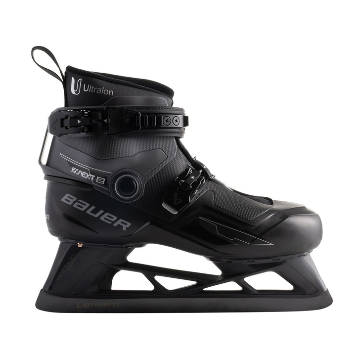 Bauer, Вратарски кънки, корпус GRILAMID, подплата Ultralon, с HINGEFLEX (до 22°), Push Lock и остриета LS PulseTi, Konekt 2 SR, Черни, 42 EU