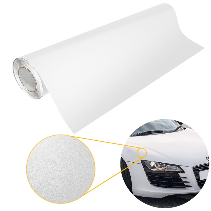 Furnir pentru restaurarea mobilei, structurala, 100 x 300 cm, DecoMeister®, Model Alb, FT002-100-0300S