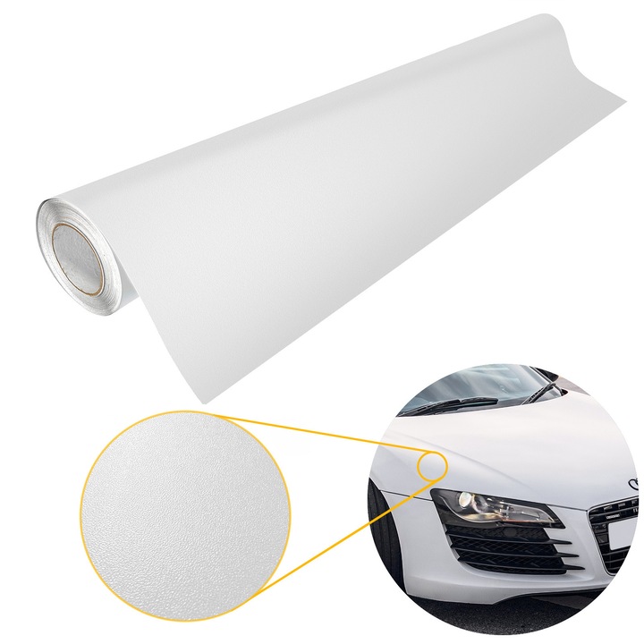 Furnir pentru restaurarea mobilei, structurala, 150 x 3000 cm, DecoMeister®, Model Alb, FT002-150R3000