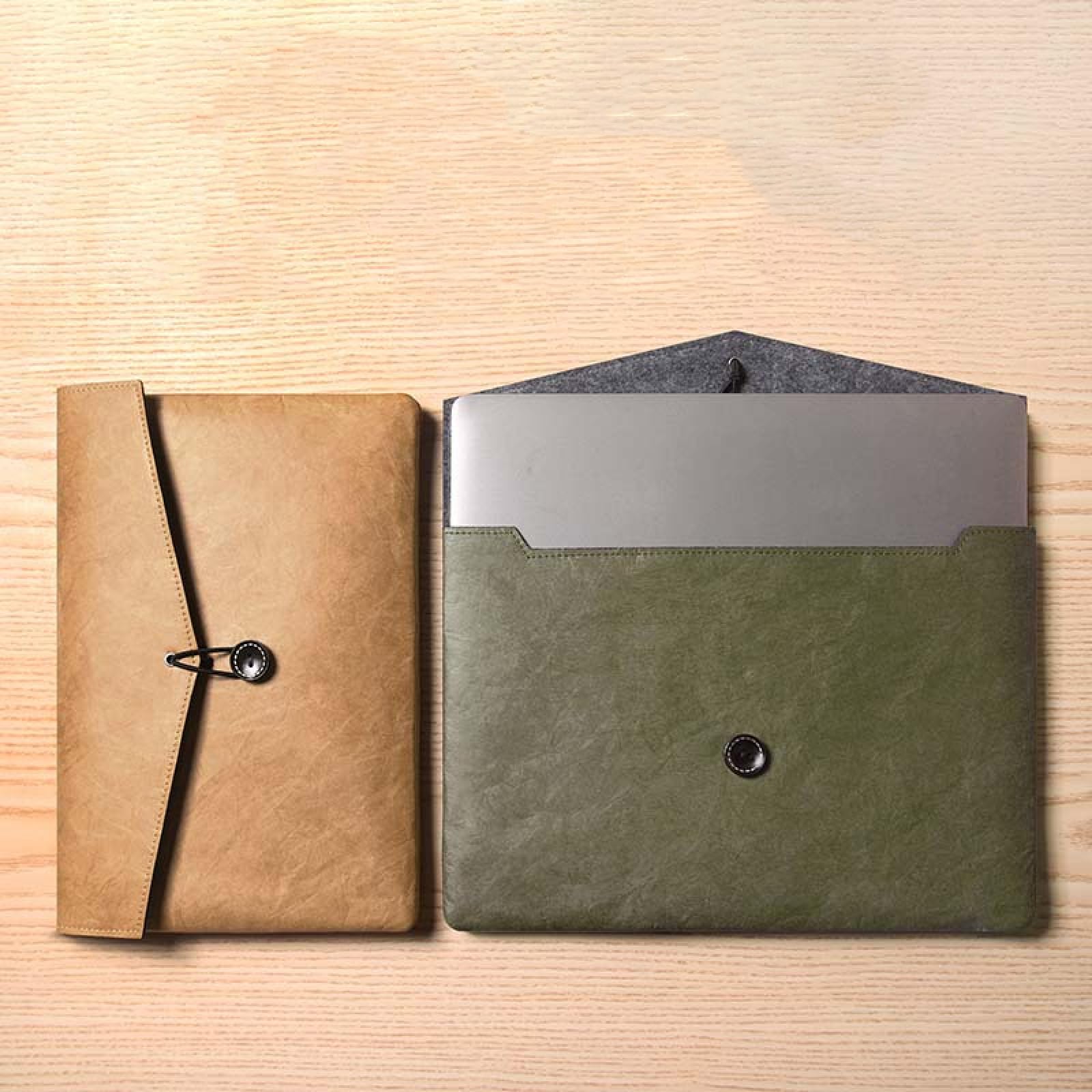 Geanta laptop 14 inch cu captuseala din hartie Dupont, husa ultra-usoara pentru tableta, culoare galben vintage, ideala pentru birou, scoala si calatorii, accesoriu durabil si practic pentru transportul dispozitivelor electronice