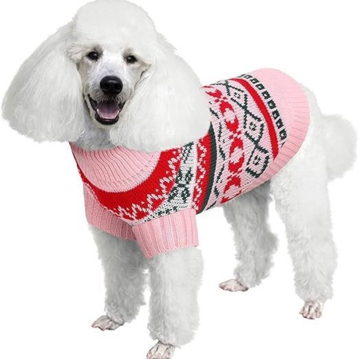 Pulover Tricotat Festiv pentru Caini, Confortabil, pentru animalele de companie mici, medii - Ideale pentru Sezonul Rece, Marime L