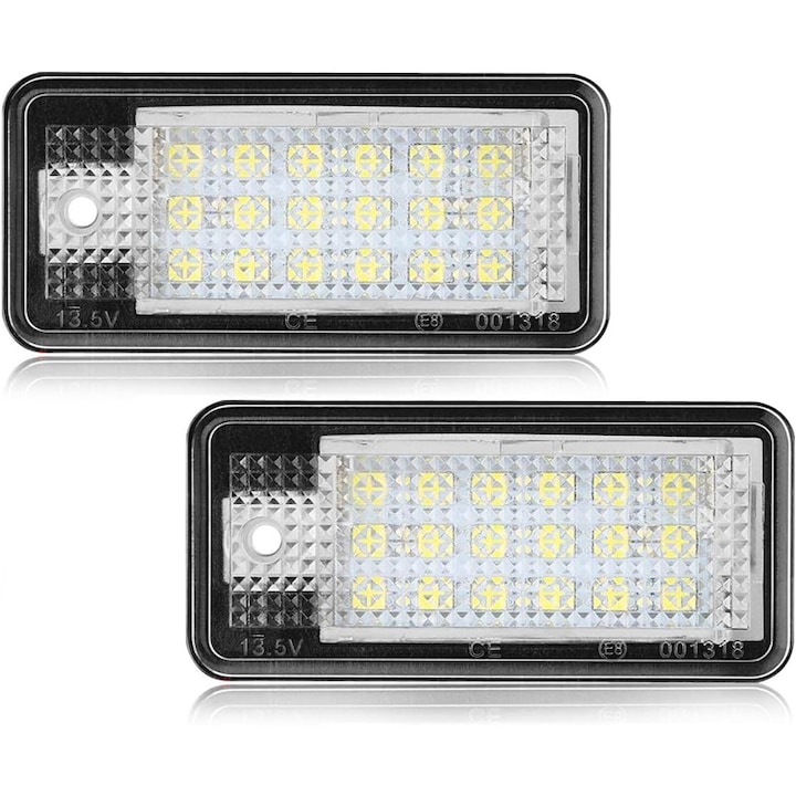 2 db-os Canbus LED rendszámtábla világítás készlet, Rqiurpn, 6000K, Plug & Play telepítés, Kompatibilis Audi A3/A4/A6/A8/Q7/RS4/RS6 modellekkel