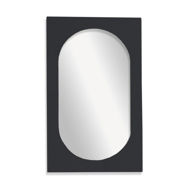Oglinda ovala cu rama groasa, 43 x 73 cm, MOKA - negru