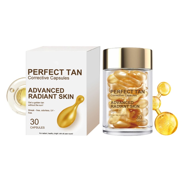 Bibubibu®, Capsule cu esenta pentru intunecarea tenului, fara soare, iluminatoare si uniforma