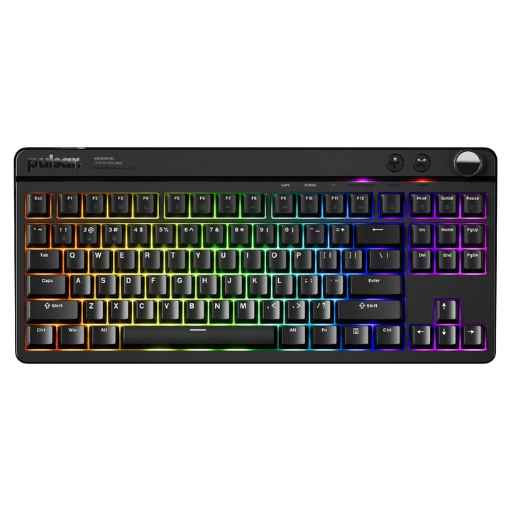 Клавиатура Pulsar професионална геймърска механична клавиатура Professional Gaming Mechanical Keyboard Xboard MS TKL ANSI Black - 8K, Cherry MX2A [Linear], RGB XBMS01