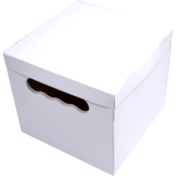 Set 25 buc cutii tort albe cu capac T20x20x18 cm zenith