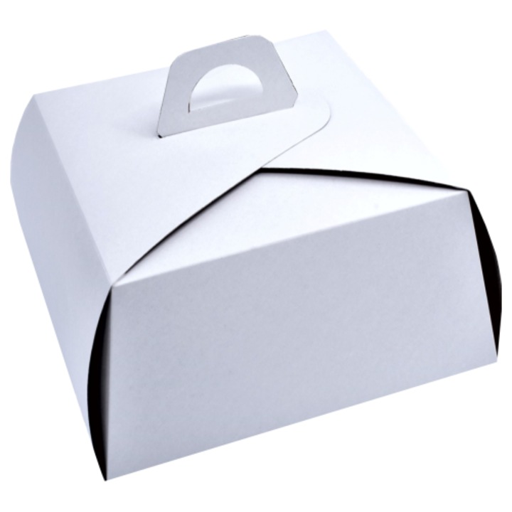 Set 25 buc cutii tort albe T20x20x12 cm duplex