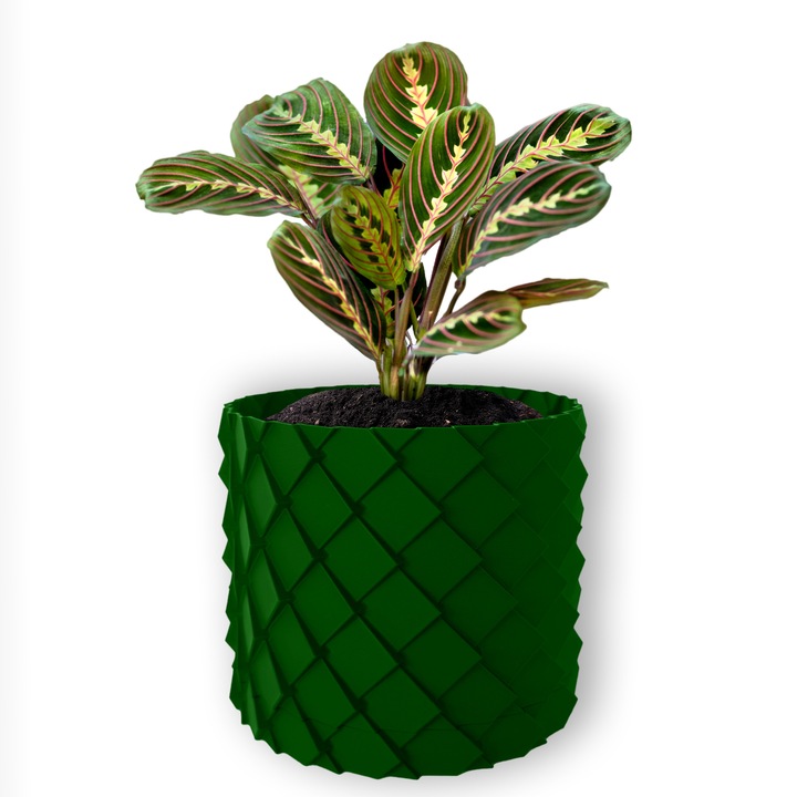 Ghiveci de flori 3d, Volcanic Dragon, rotund 11 x 10 cm, Culoare Verde