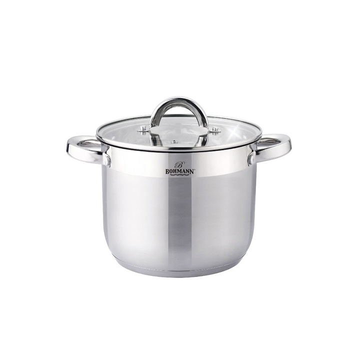 Oală Bohmann BH 1622, 22x18cm.-7l., Oțel inoxidabil, Inox - Cod G9079