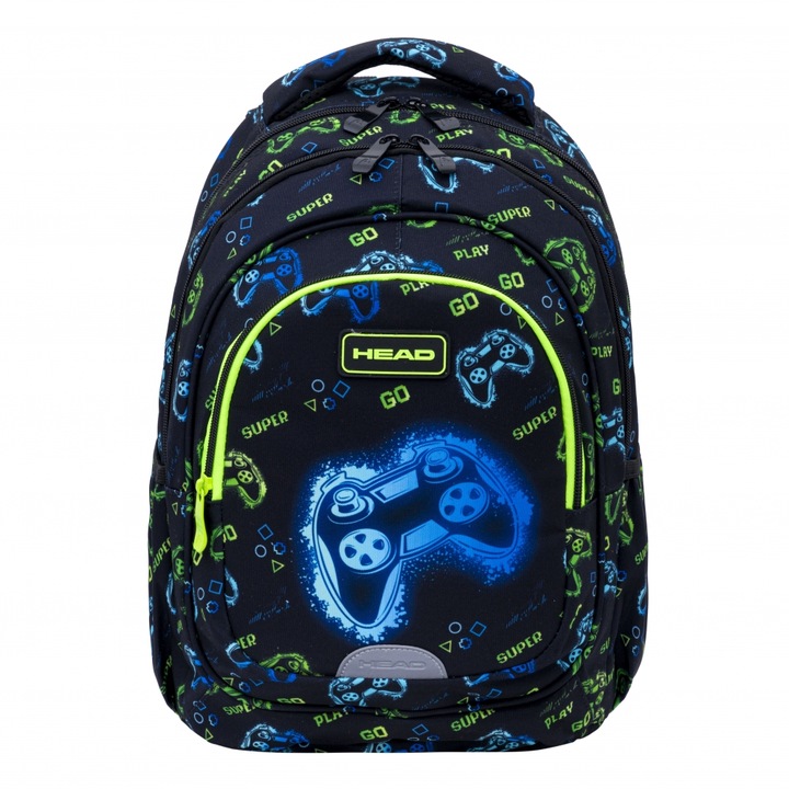 Ghiozdan scolar, Head, Neon Game, AB330, 39 x 28 x 15 cm