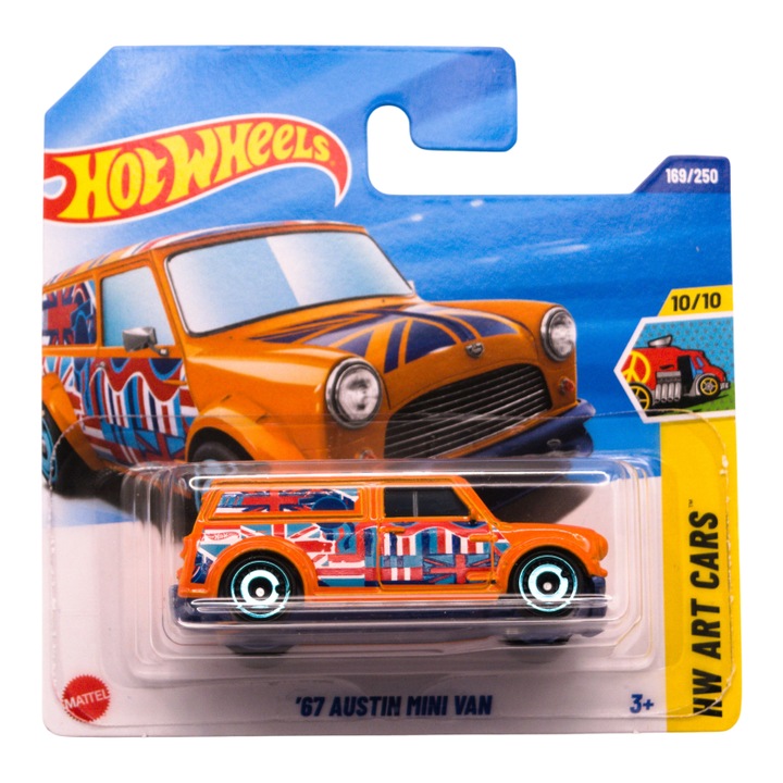 Masinuta Metalica Hot Wheels 2025 67' Austin Mini Van portocaliu 2025 1:64